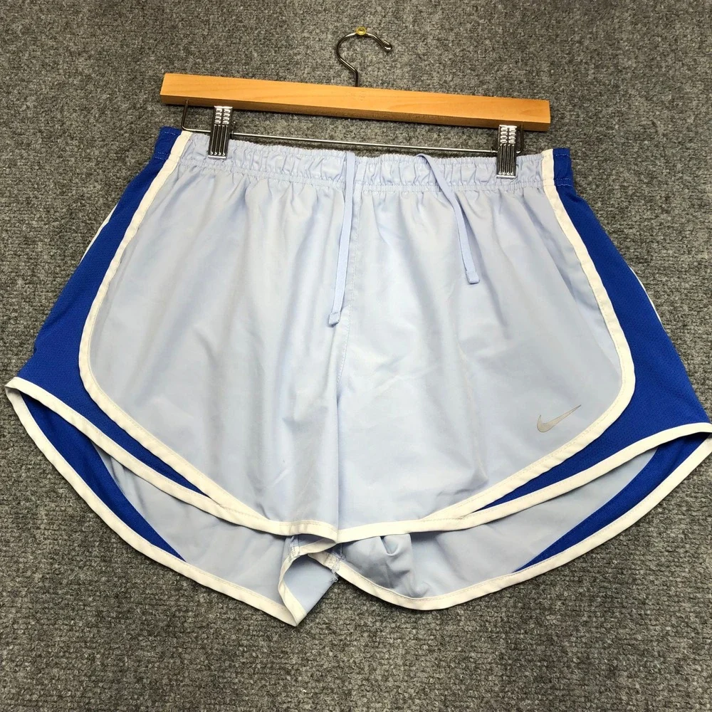 Nike Dri-FIT Running Shorts Womens Large Light Blue Royal Athletic Gym